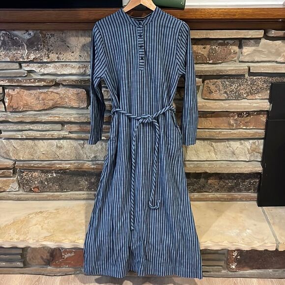 Ace & Jig Cotton Chambray Striped Long Sleeve Maxi Dress - Picture 1 of 10